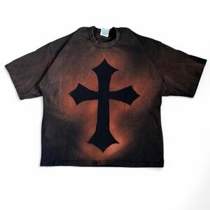 Black Cross Graphic T-Shirt Gothic